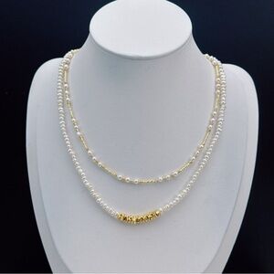 X85 Handmade Freshwater Baroque Pearl Necklace Set